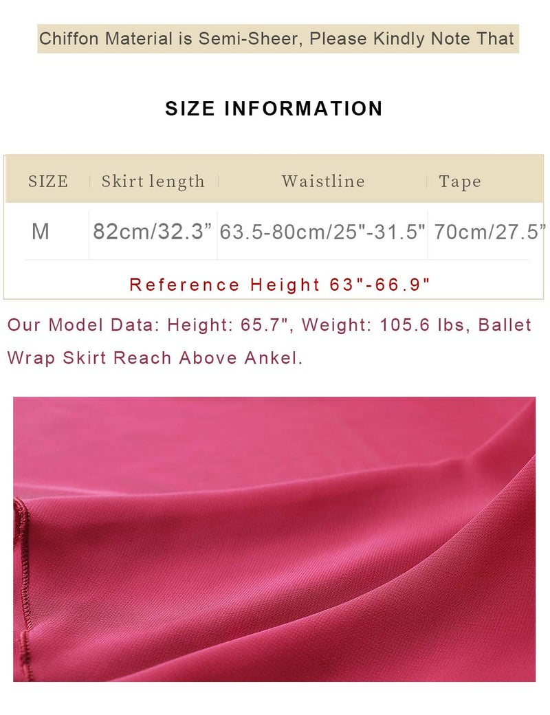 Daydance Burgundy Long Ballet Skirts for Women, Flowy Wrap Dance Skirt for Leotards - Image 5